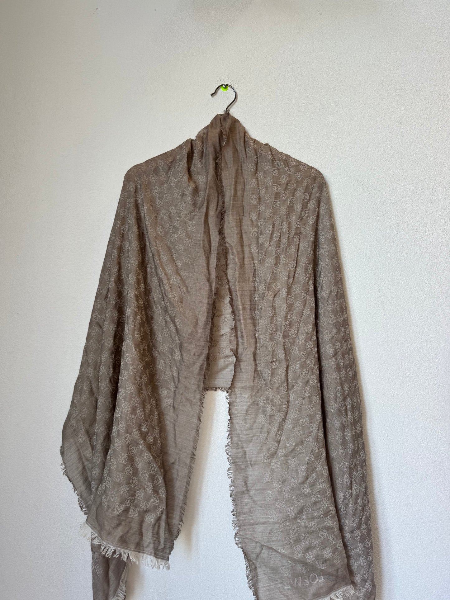 Beige Monogram Loewe Silk Scarf